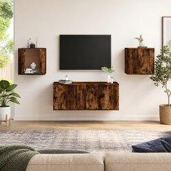 Compact Floating Shelf: Smoked Oak TV Cabinet