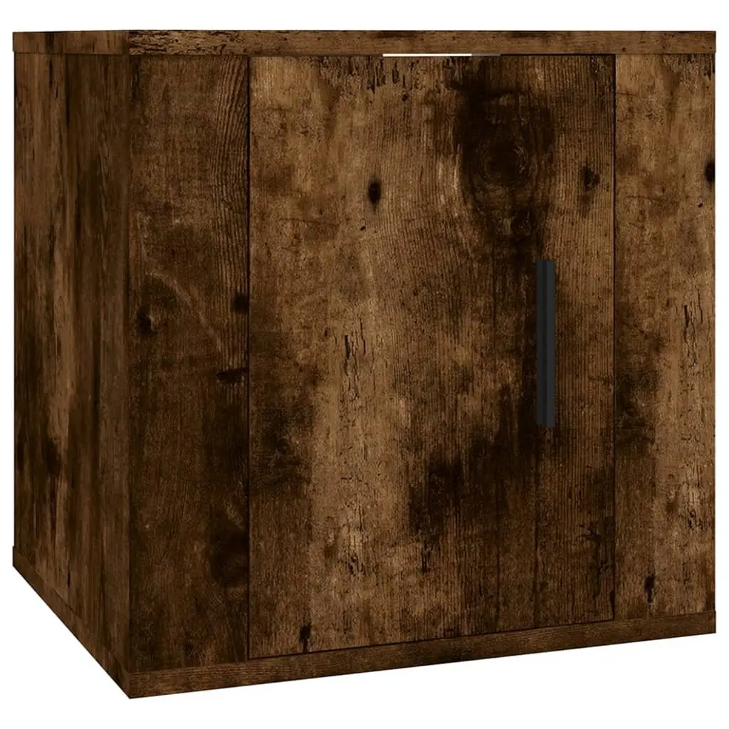 Wall Mounted TV Cabinet Smoked Oak Media Storage Unit Floating Display Shelf