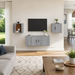 Grey Wall Mounted TV Cabinet: Compact & Efficient Design