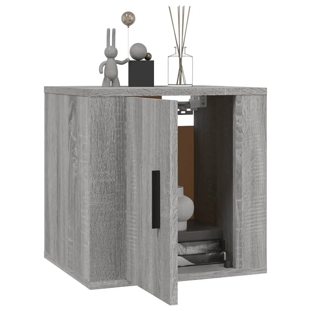 Wall Mounted TV Cabinet Grey 40x34.5x40cm Storage Unit Media Display