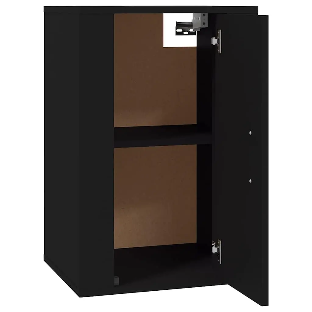 Black Wall Mounted TV Cabinet Storage Unit 2 Piece Media Organiser Display Shelf
