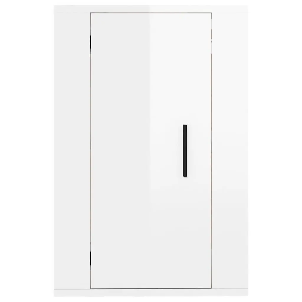 Wall Mounted TV Cabinet White High Gloss Media Storage Unit 40x34.5x60cm