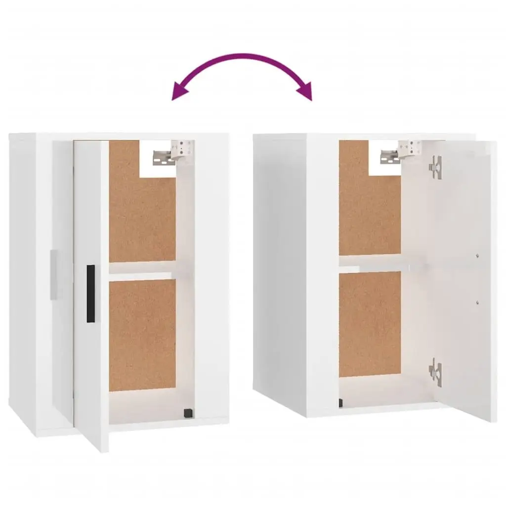 Wall Mounted TV Cabinet White High Gloss Media Storage Unit 40x34.5x60cm