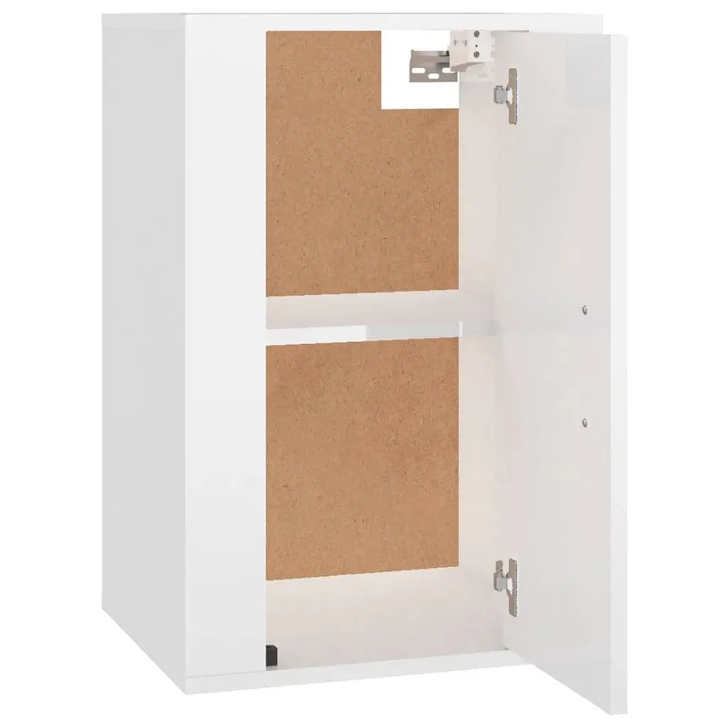 Wall Mounted TV Cabinet White High Gloss Storage Unit 40x34.5x60cm Media