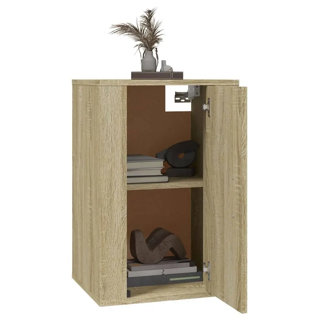 Wall Mounted TV Cabinet 2 Pieces Sonoma Oak Storage Media Unit Floating Display