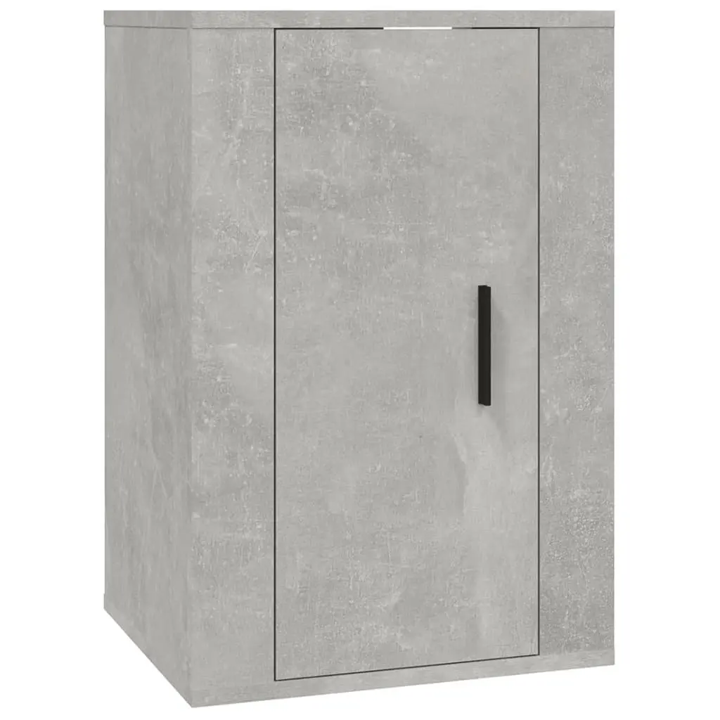Wall Mounted TV Cabinet Grey Media Storage Unit Floating Shelf Organiser 40 x 34.5 x 60 cm