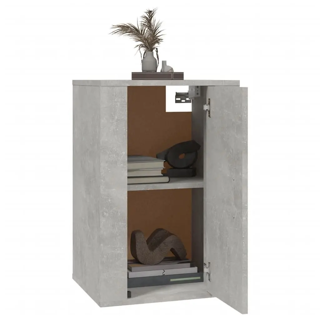 Wall Mounted TV Cabinet Grey Media Storage Unit Floating Shelf Organiser 40 x 34.5 x 60 cm