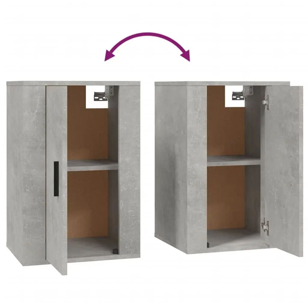 Wall Mounted TV Cabinet Grey Media Storage Unit Floating Shelf Organiser 40 x 34.5 x 60 cm