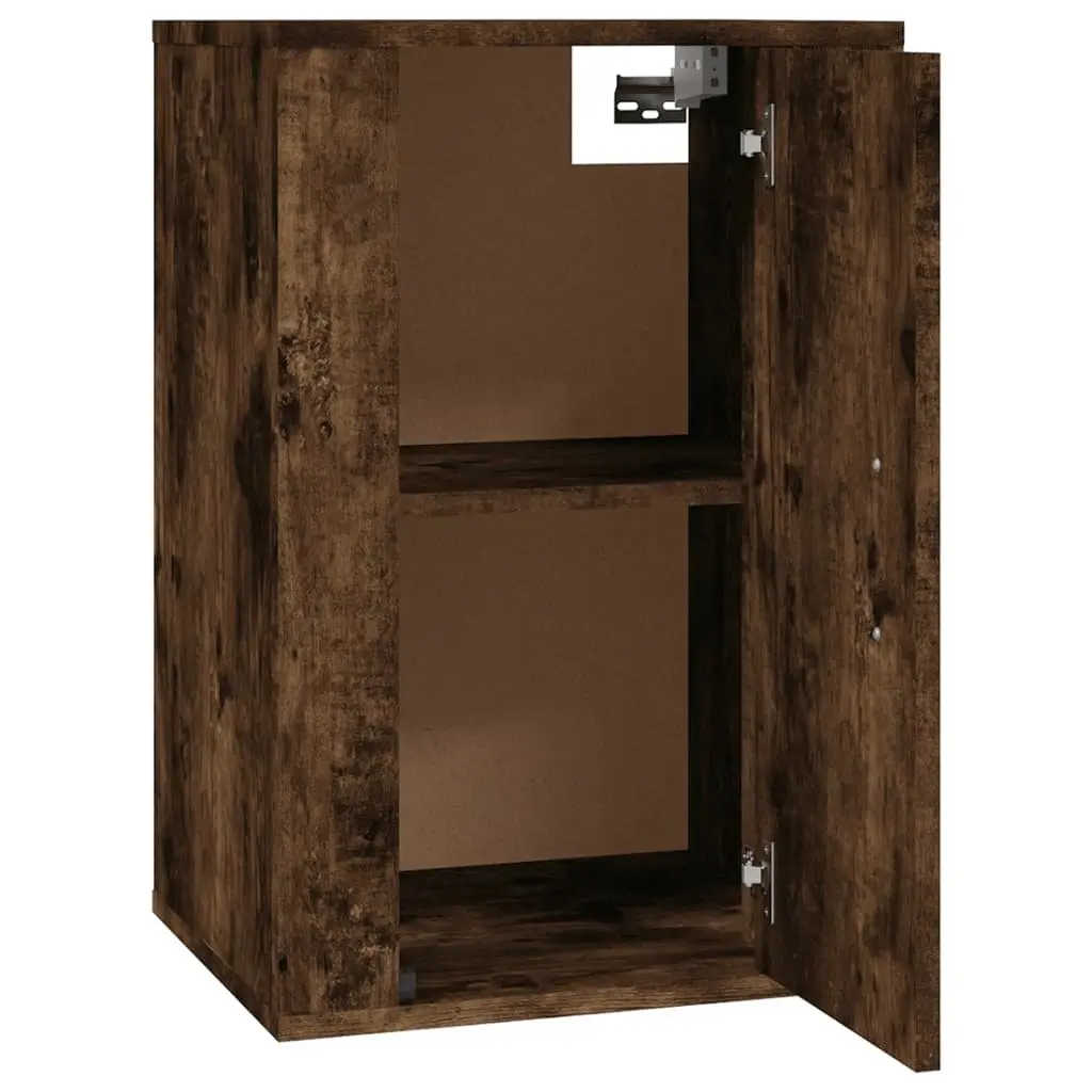 Wall Mounted TV Cabinet Brown Smoked Oak Media Storage Unit Floating Cupboard
