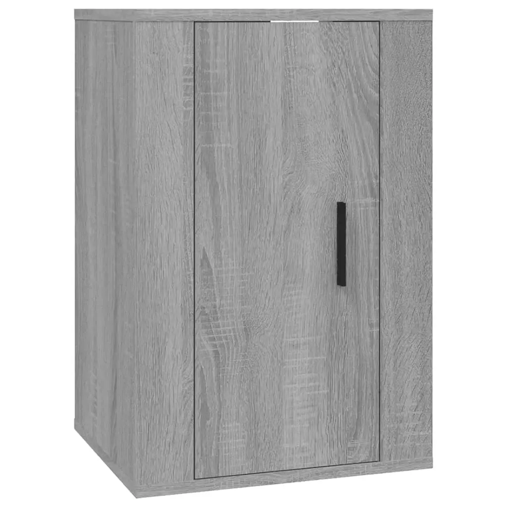 Wall Mounted TV Cabinet Grey Sonoma Storage Unit Media Display Organiser