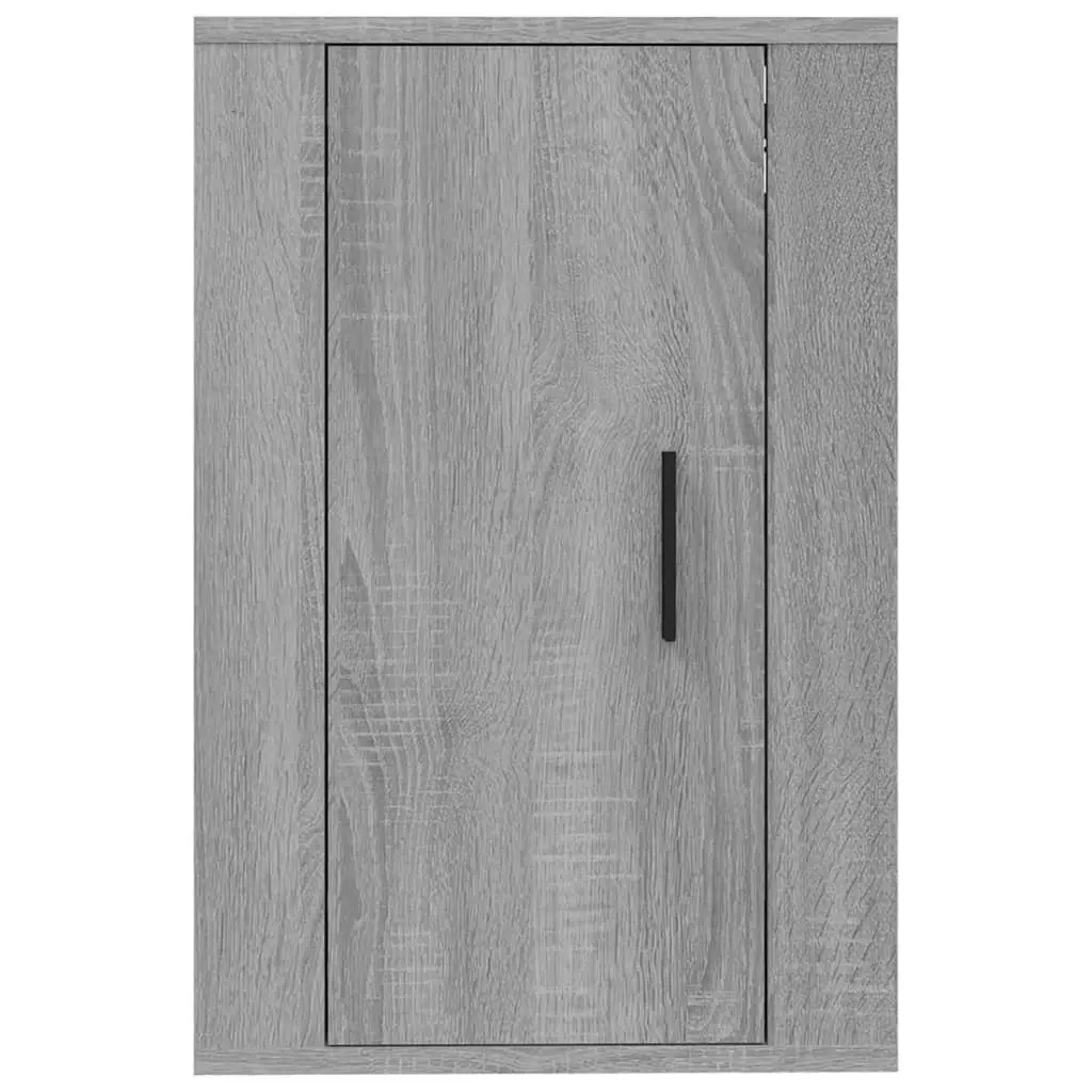 Wall Mounted TV Cabinet Grey Sonoma Storage Unit Media Display Organiser