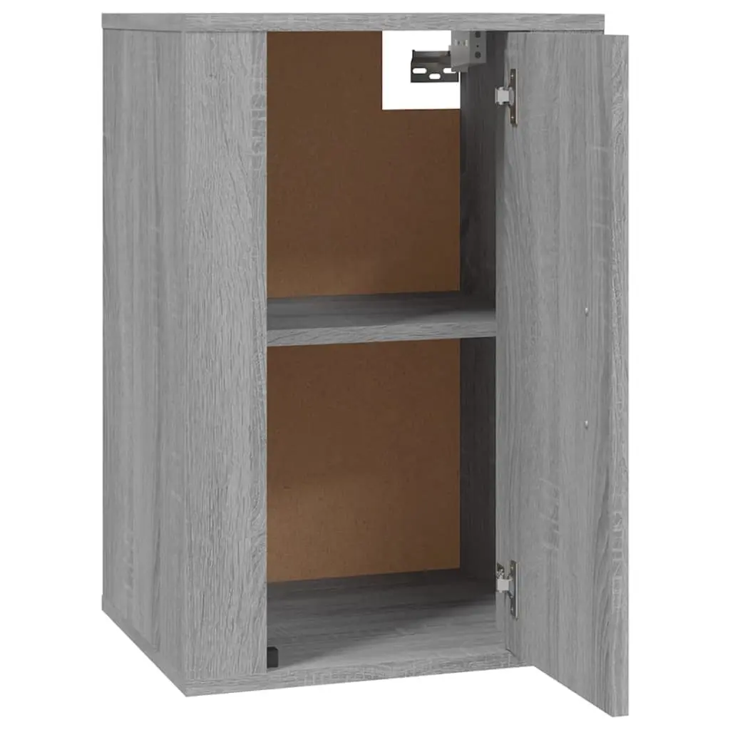 Wall Mounted TV Cabinet Grey Sonoma Storage Unit Media Display Organiser