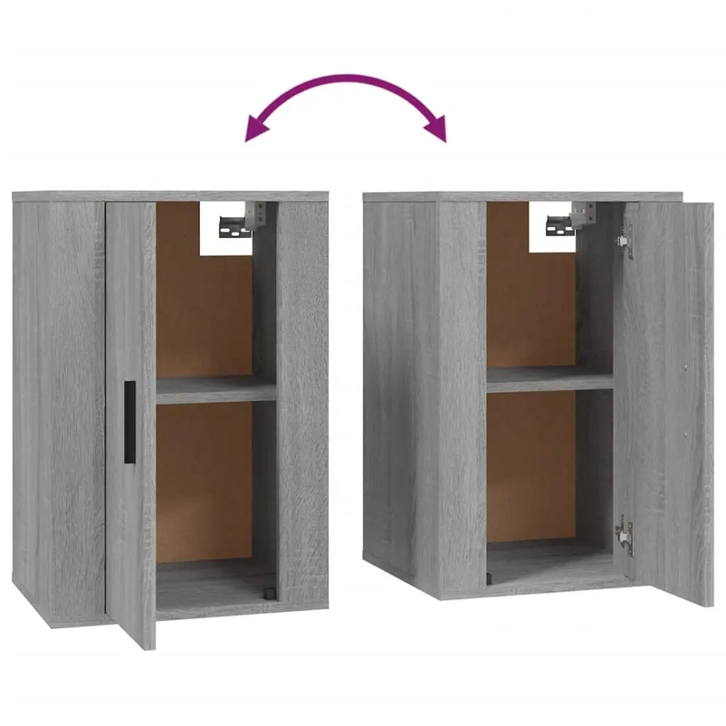 Wall Mounted TV Cabinet Grey Sonoma Storage Unit Media Display Organiser