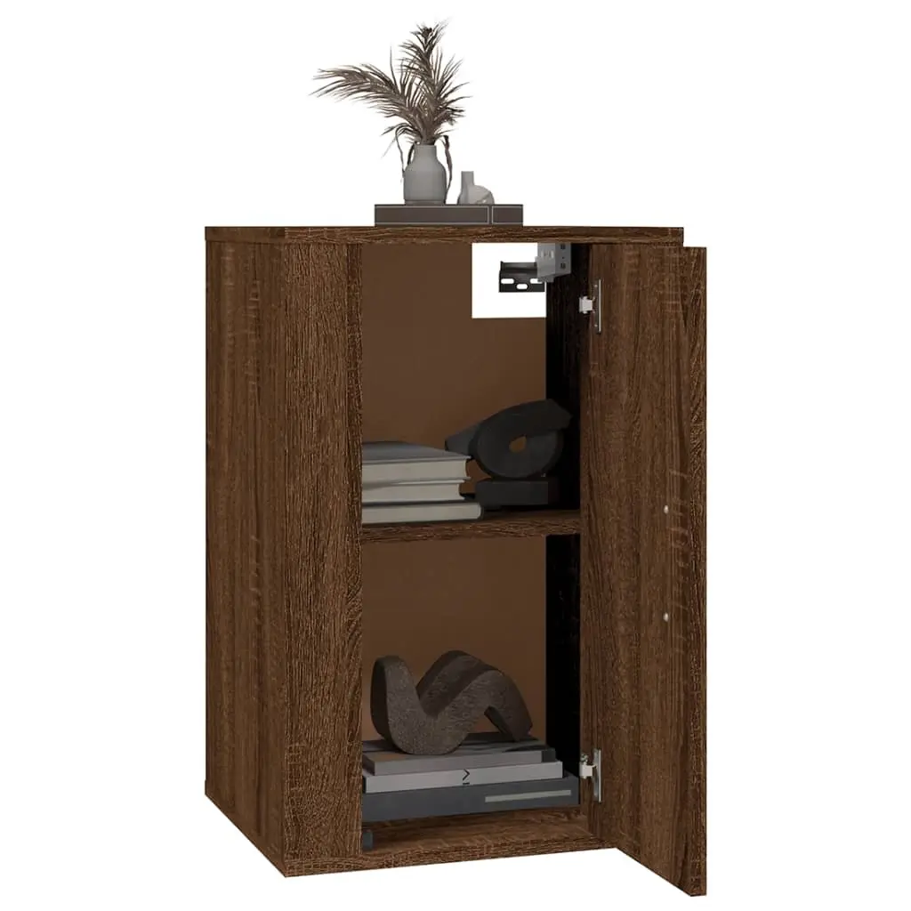 Wall Mounted TV Cabinet Brown Oak Storage Unit 40x34.5x60 cm Media Display