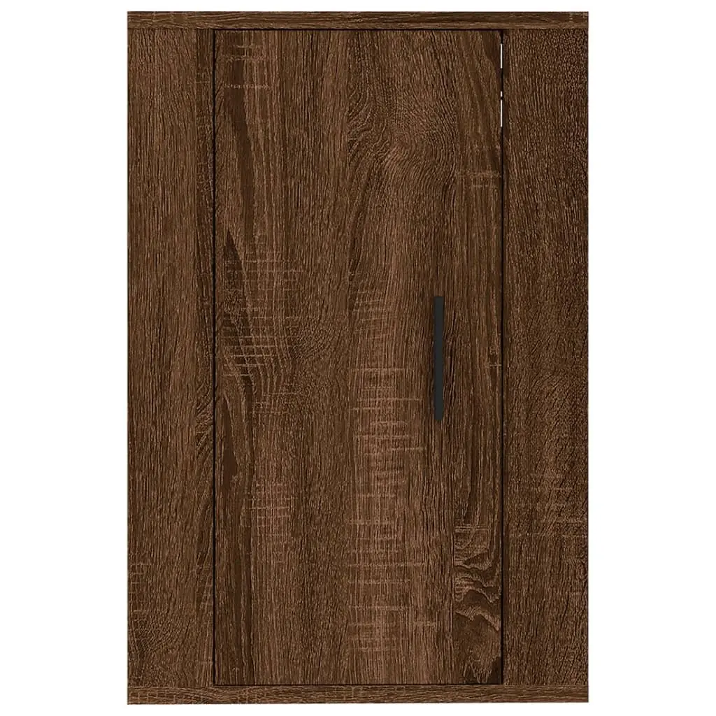 Wall Mounted TV Cabinet Brown Oak Storage Unit Floating Shelf Media Organiser