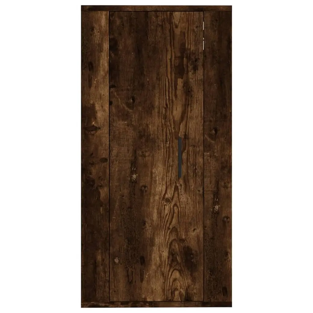 Wall Mounted TV Cabinet Storage Unit Compartments Brown Engineered Wood Media
