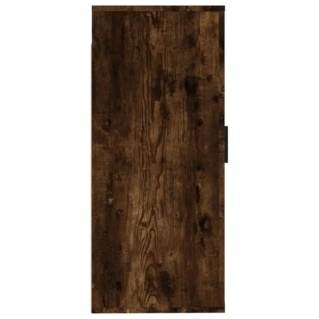 Wall Mounted TV Cabinet Storage Unit Compartments Brown Engineered Wood Media
