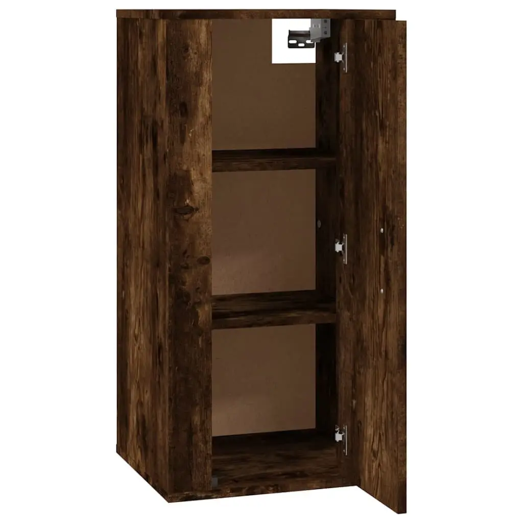 Wall Mounted TV Cabinet Storage Unit Compartments Brown Engineered Wood Media