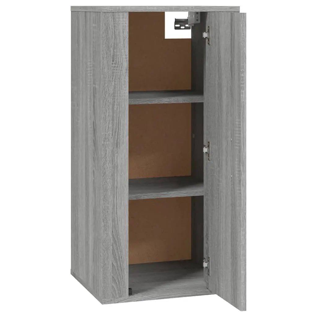 Wall Mounted TV Cabinet Grey 3 Compartments Storage Organiser