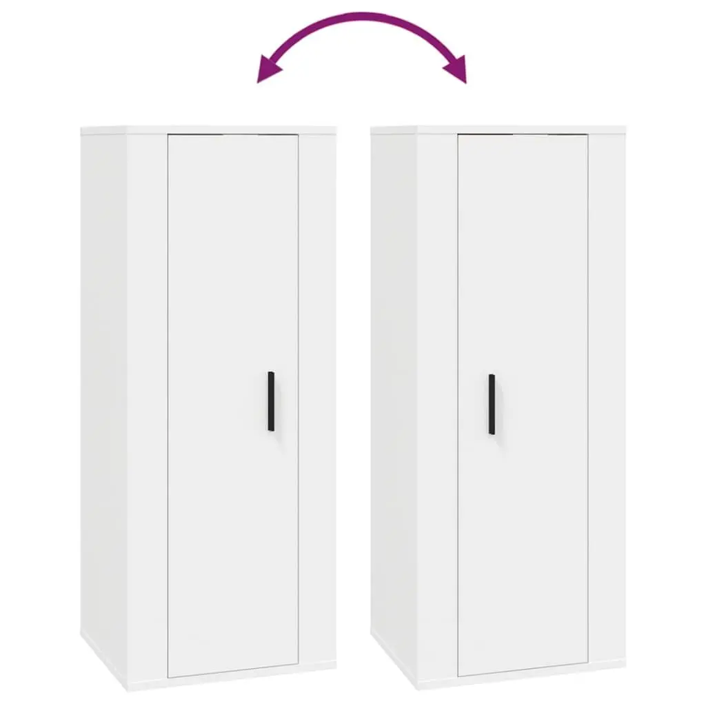 Wall Mounted TV Cabinet White Storage Unit Media Display Organiser 40x34.5x100cm