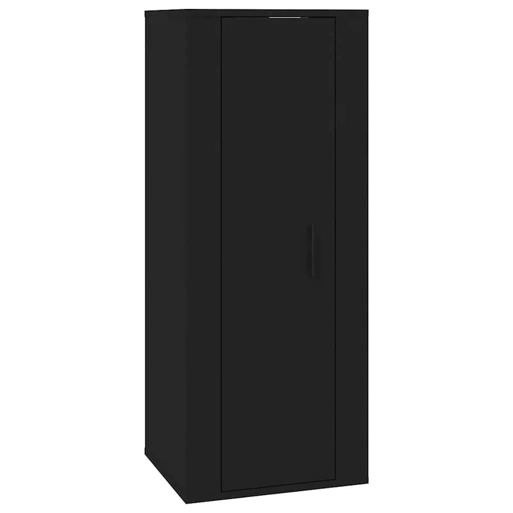 Wall Mounted TV Cabinet Black 40x34.5x100 cm Engineered Wood 3 Storage Compartments