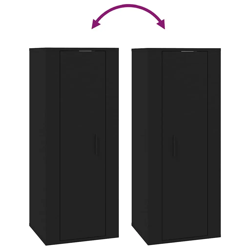 Wall Mounted TV Cabinet Black 40x34.5x100 cm Engineered Wood 3 Storage Compartments