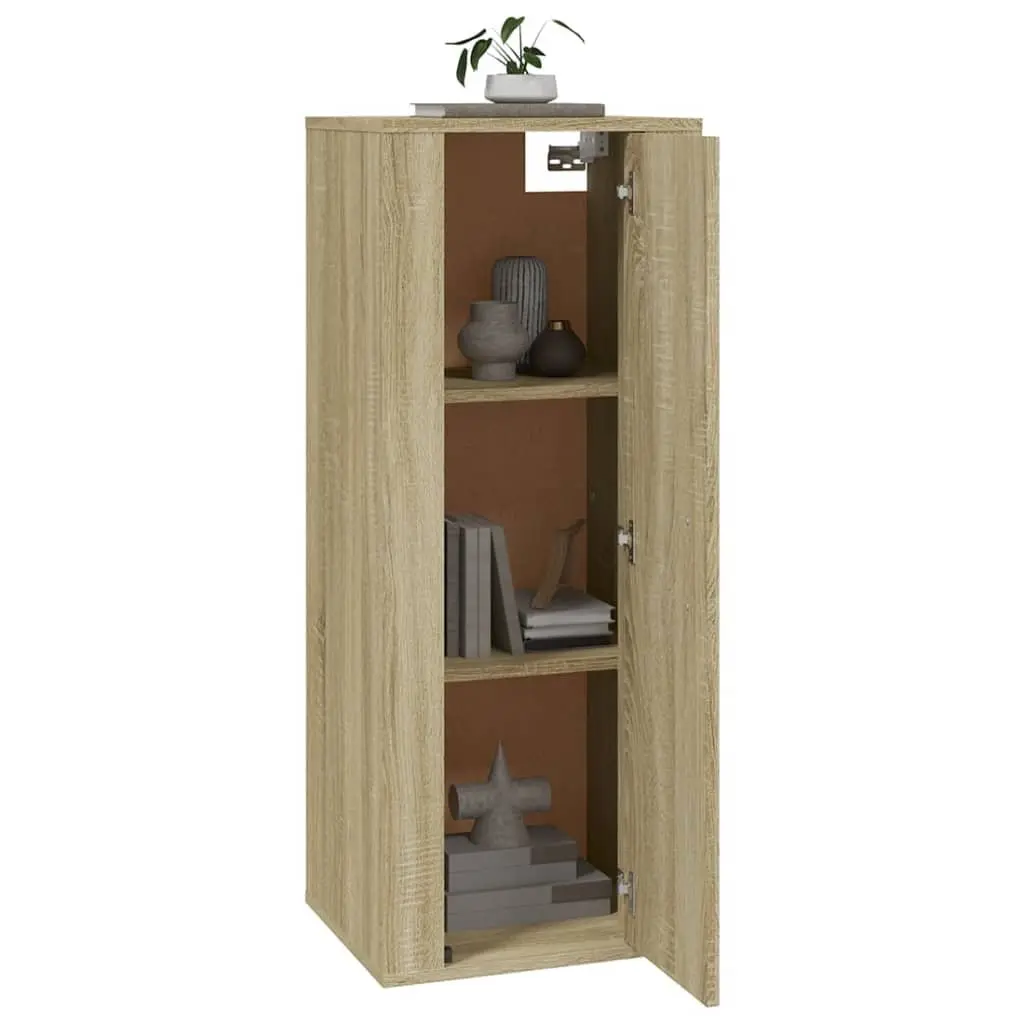 Wall Mounted TV Cabinet with Storage Compartments Brown Media Unit Display Shelf