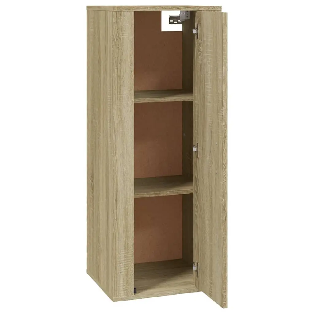 Wall Mounted TV Cabinet with Storage Compartments Brown Media Unit Display Shelf