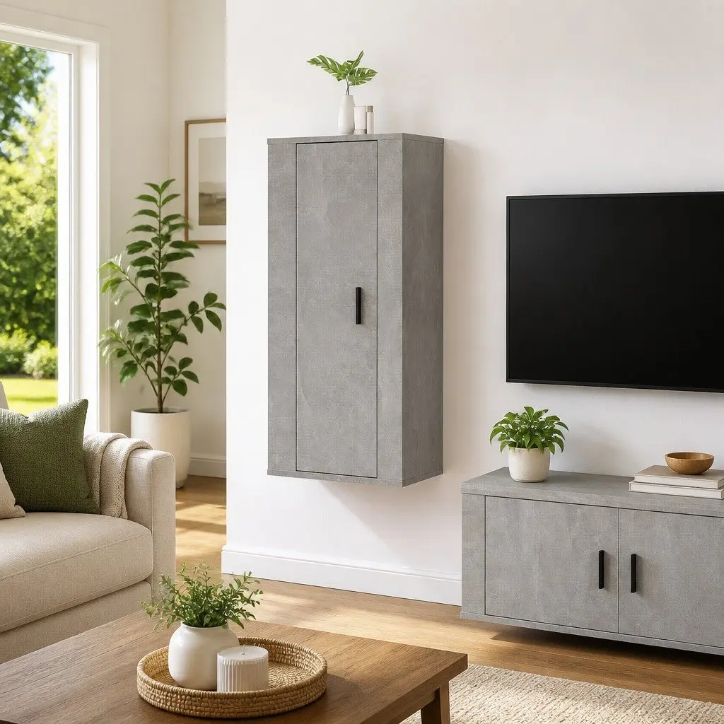 Wall Mounted TV Cabinet Grey 40x34.5x100cm