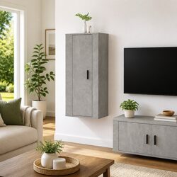 Compact Wall Mounted TV Cabinet Grey 40x34.5x100cm