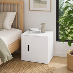 Bedside Cabinet White Storage Organiser Nightstand Bedroom Furniture Side Table