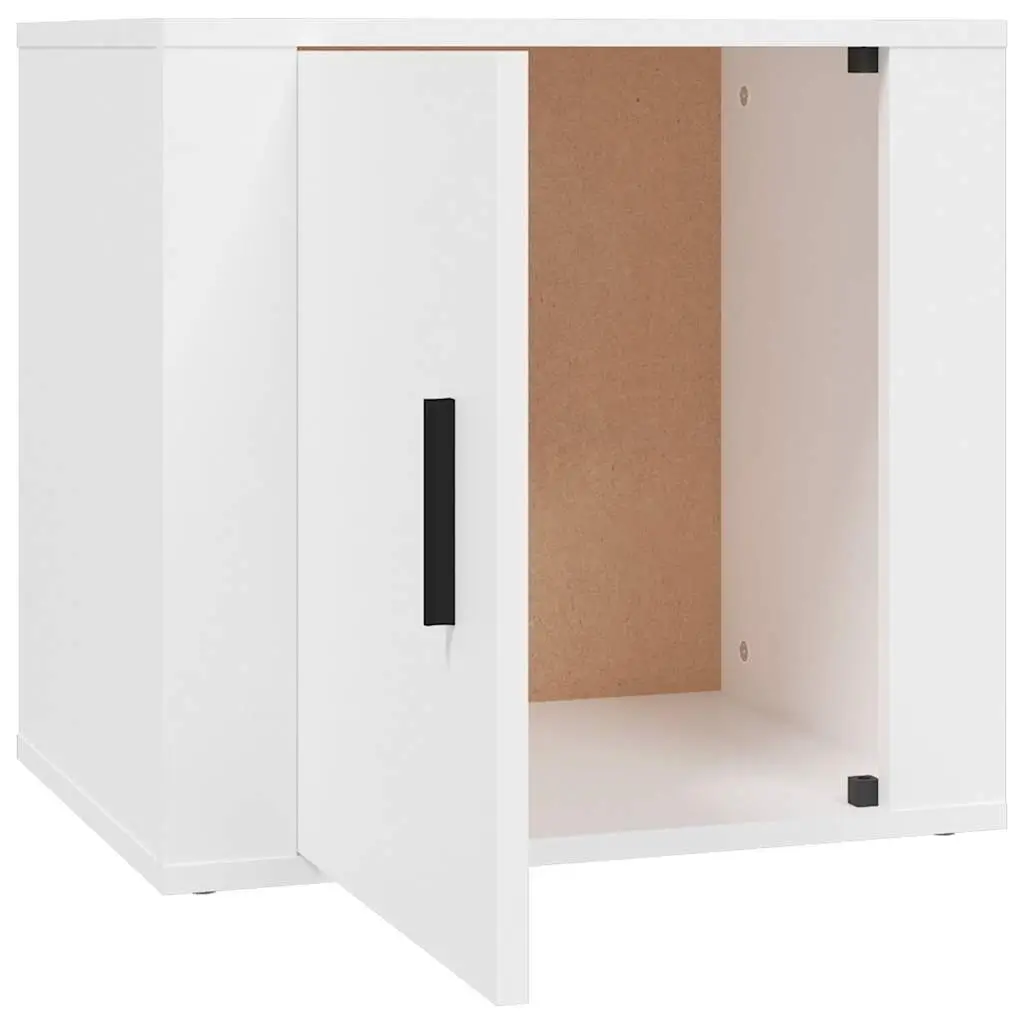 Bedside Cabinets White 50x39x47cm Engineered Wood Storage Table 2 Piece