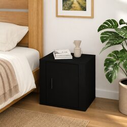 Black Nightstand with Ample Storage