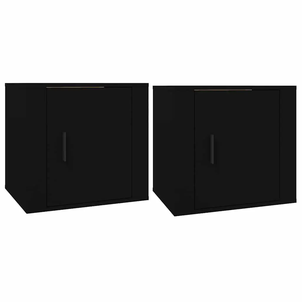 Bedside Cabinets Black 50 x 39 x 47 cm Storage Nightstand Side Table