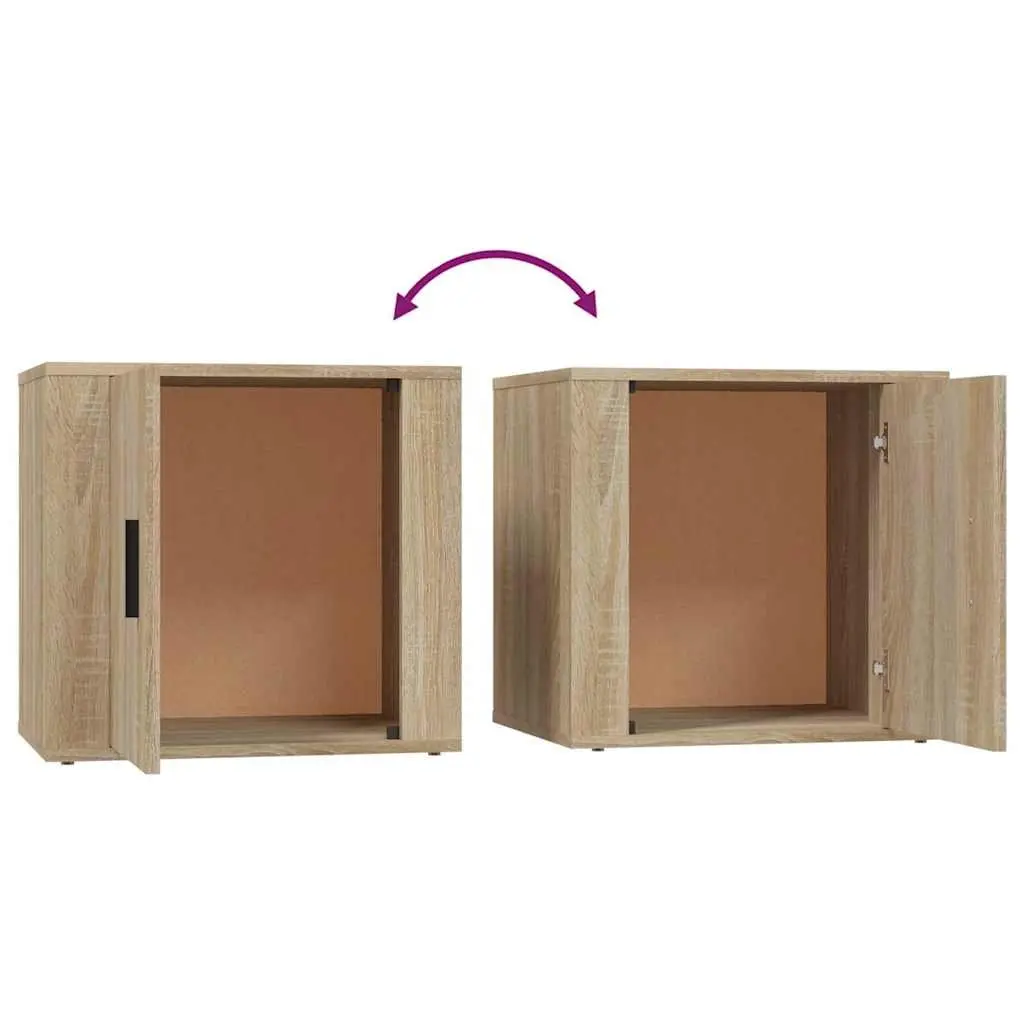 Bedside Cabinets Brown 2 Piece Storage Side Tables Bedroom Furniture Organiser
