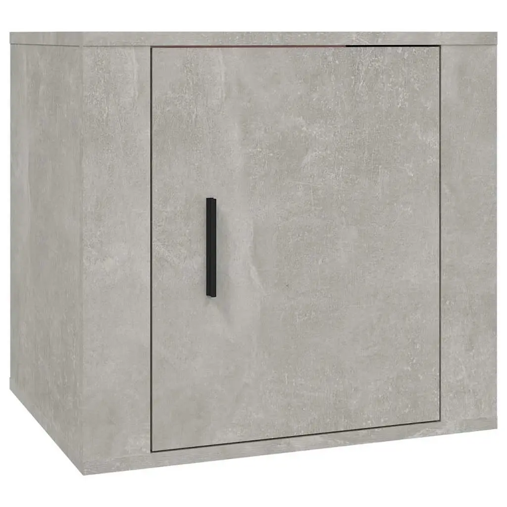Bedside Cabinet Grey Engineered Wood Storage Unit Nightstand
