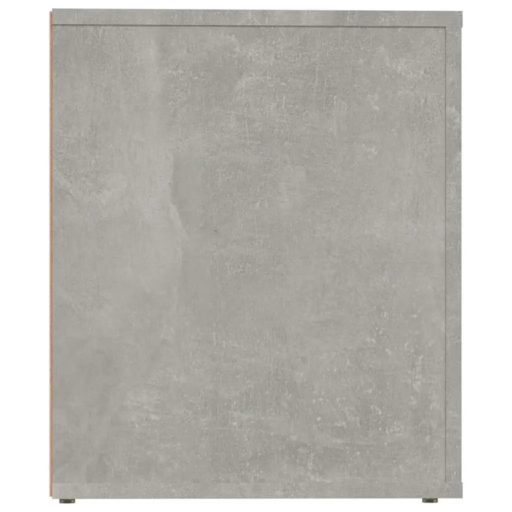 Bedside Cabinet Grey Engineered Wood Storage Unit Nightstand