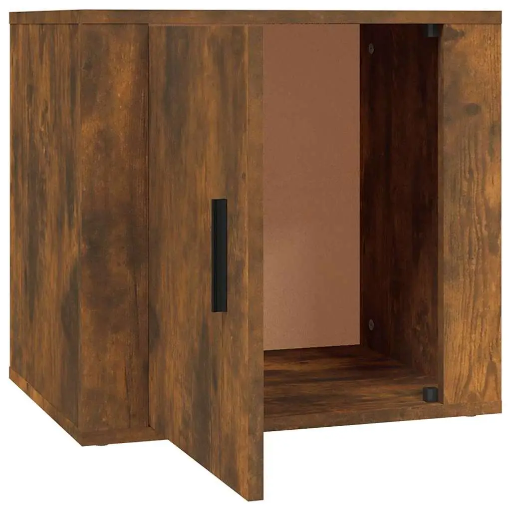 Bedside Cabinets Brown 2 Piece Storage Units Engineered Wood Nightstand Furniture