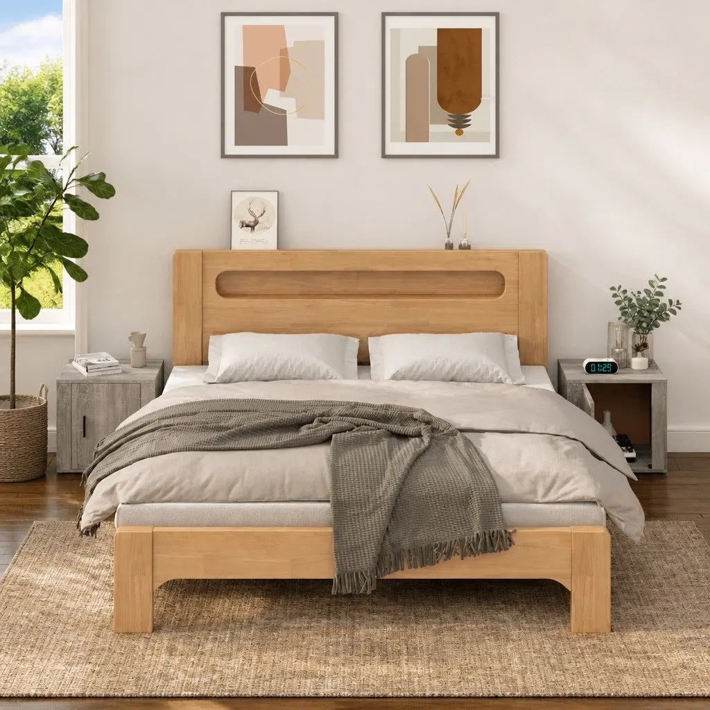Bedside Tables Grey 50x39x47cm 2 Piece Storage Cabinets for Bedroom Organisation