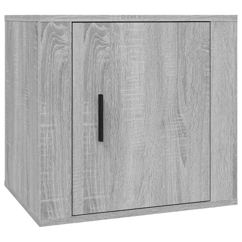 Bedside Tables Grey 50x39x47cm 2 Piece Storage Cabinets for Bedroom Organisation
