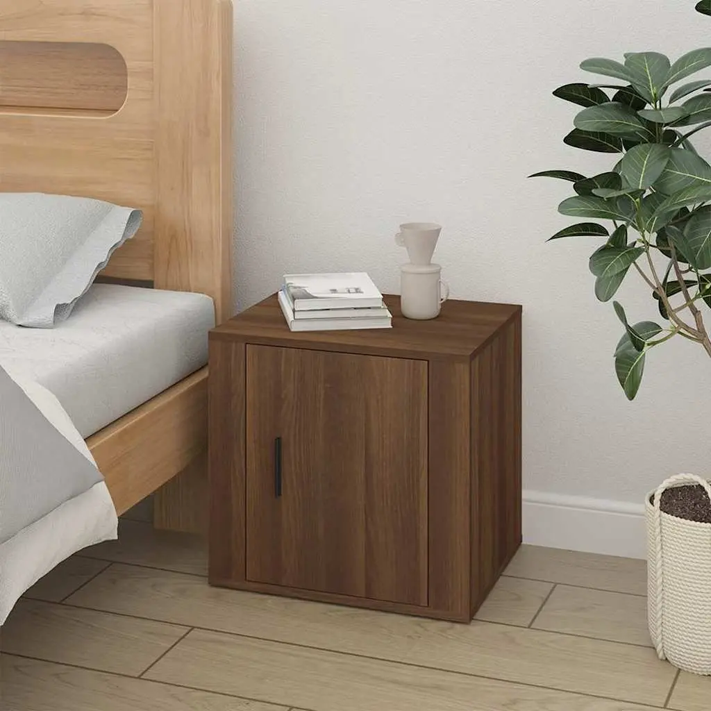 Bedside Cabinets Brown Oak 2 Piece Storage Furniture Nightstand Bedroom