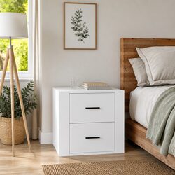 White Nightstand with Storage and Style
