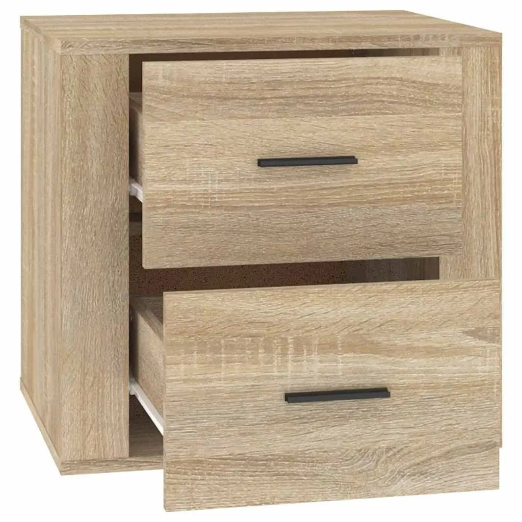 Bedside Cabinet Brown Wooden Compact Storage Nightstand