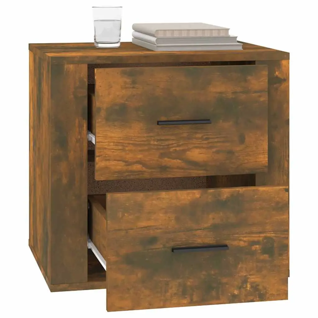 Bedside Table Brown Engineered Wood Storage Organiser 50x39x47cm