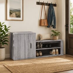 Grey Shoe Cabinet with Ample Storage