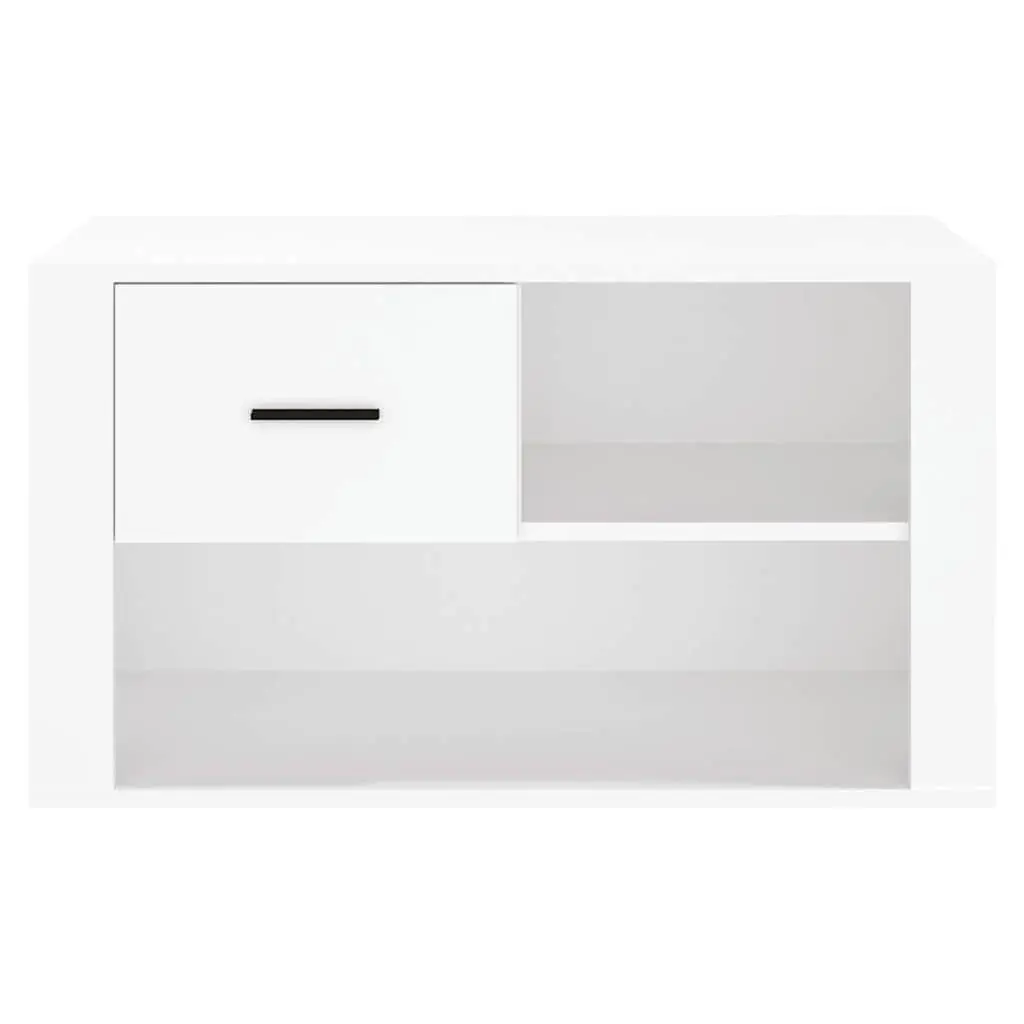 Shoe Cabinet White Engineered Wood Storage Organiser Hall Furniture 80x35x45 cm