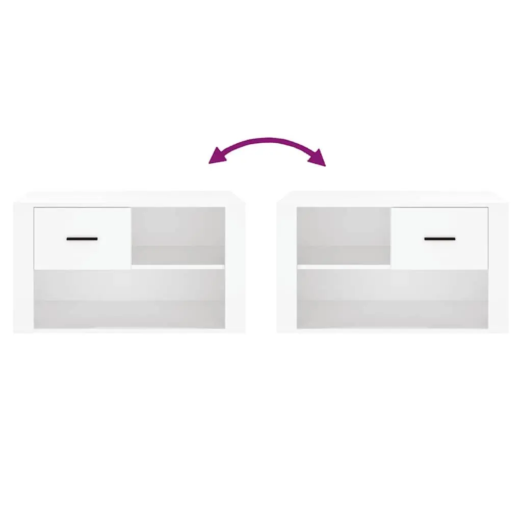 Shoe Cabinet White Engineered Wood Storage Organiser Hall Furniture 80x35x45 cm