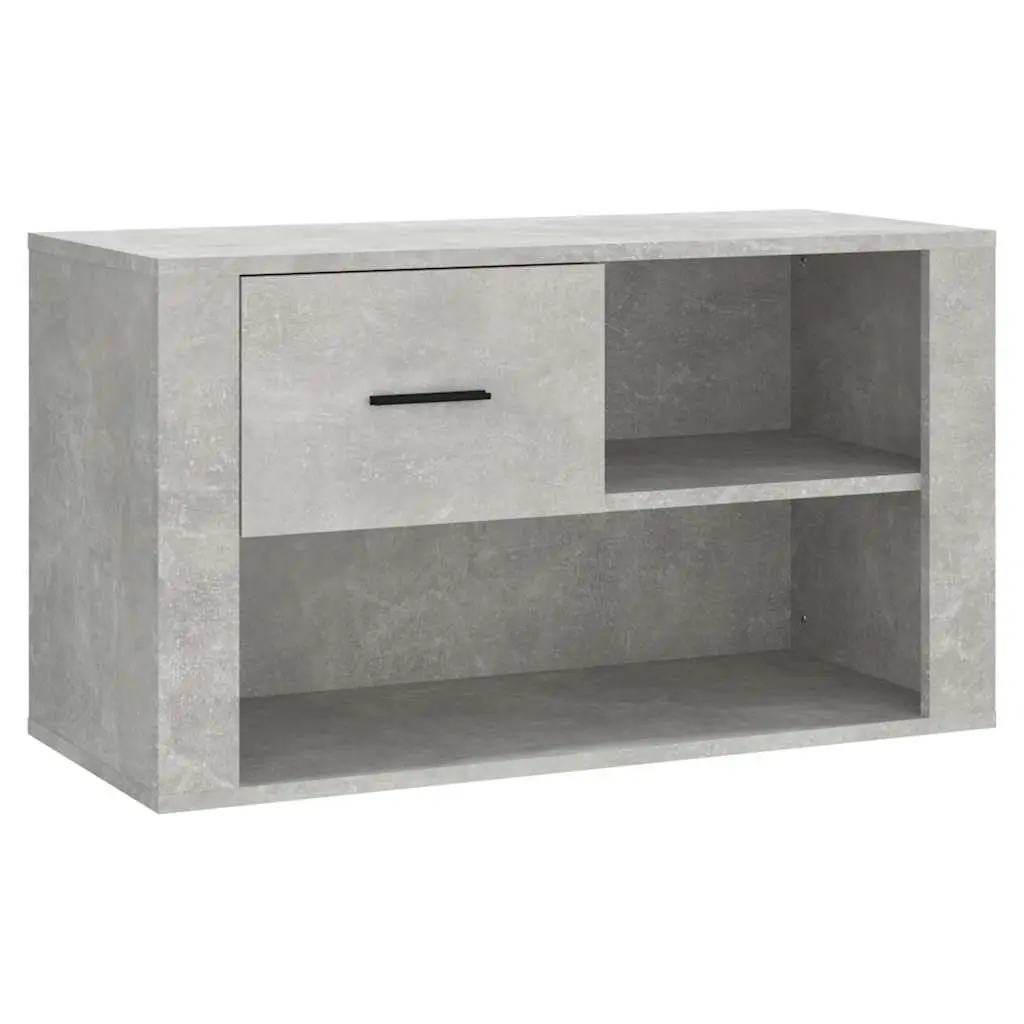 Shoe Cabinet Grey Engineered Wood 2 Compartment Storage Organiser for Hallway
