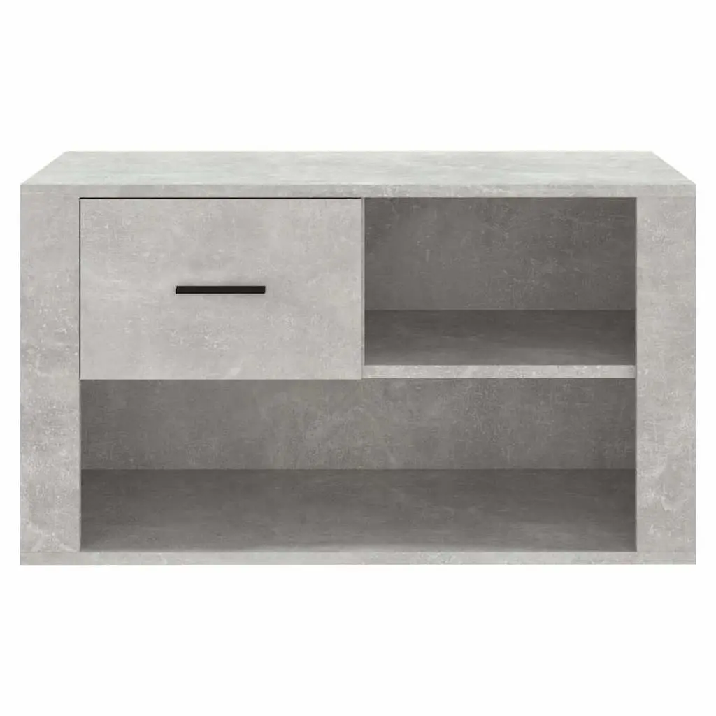Shoe Cabinet Grey Engineered Wood 2 Compartment Storage Organiser for Hallway