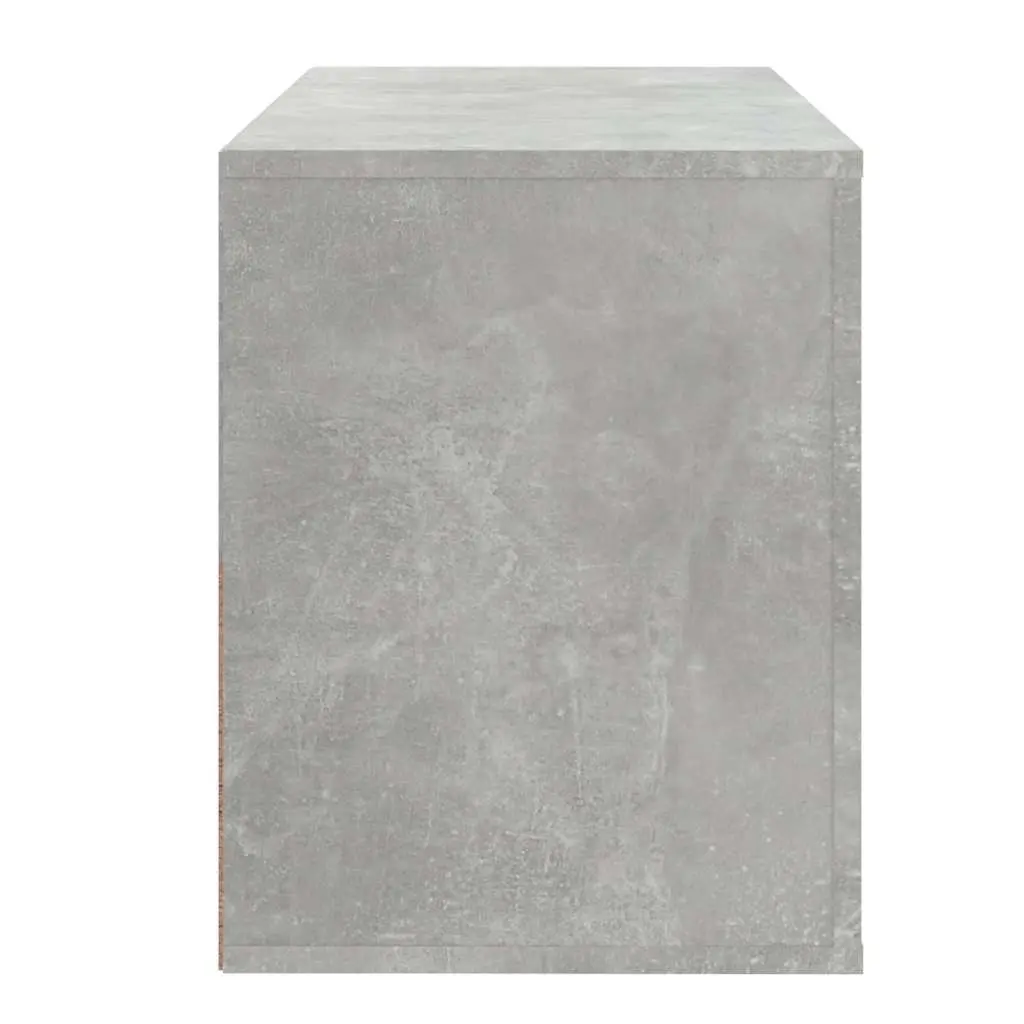 Shoe Cabinet Grey Engineered Wood 2 Compartment Storage Organiser for Hallway